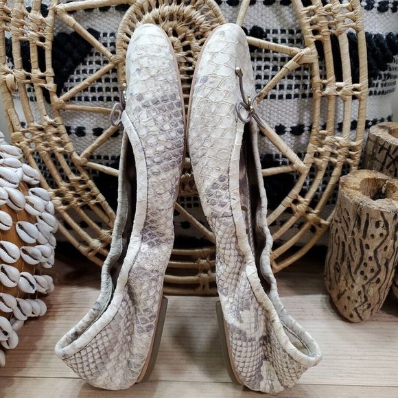 Sam Edelman Felicia Ballet Flats Snake Print Leather Career Comfort Womens 8.5M - Picture 6 of 13